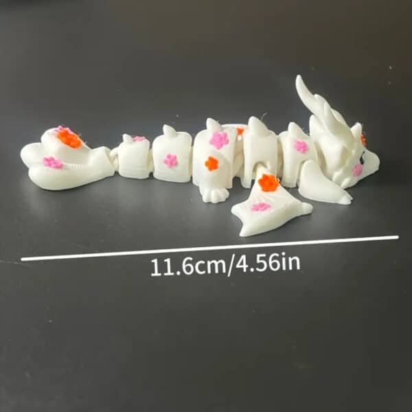 Articulated Peach Dragon Statue with Movable Joints - Image 3