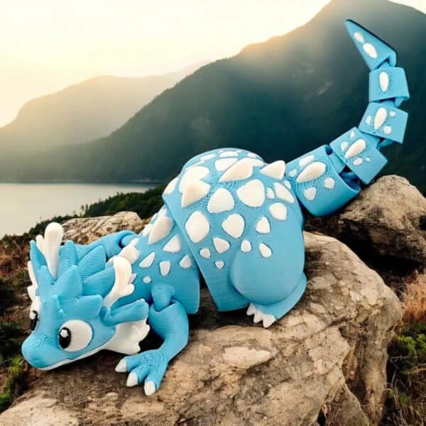 Custom Articulated 3D Printed Ice Dragon Toy for Children's - Image 2