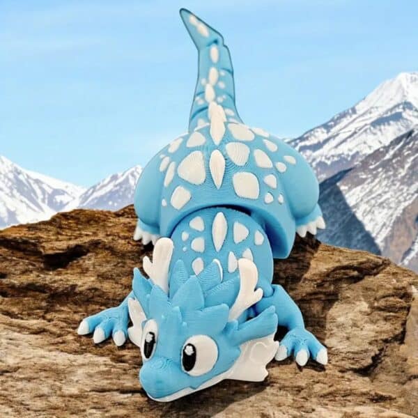 Custom Articulated 3D Printed Ice Dragon Toy for Children's - Image 3