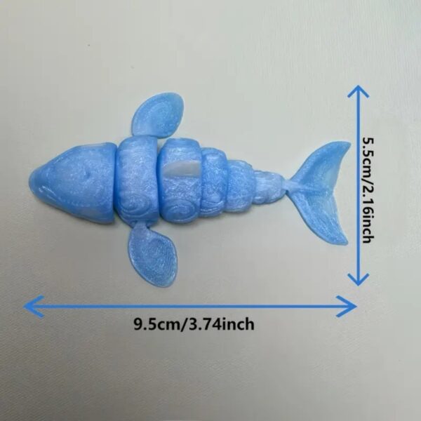 Articulated 3D Printed Blue Whale Model Toy for Children's - Image 3