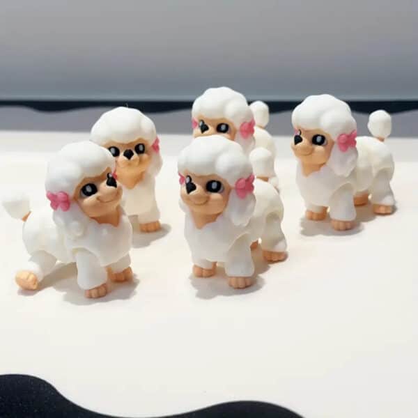 3D Printed Adorable Poodle with Pink Bow Toy for Kids - Image 2