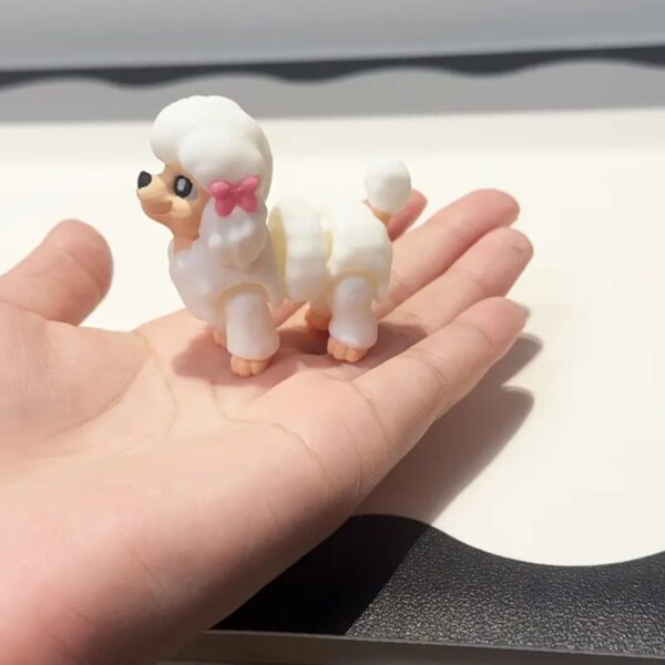 3D Printed Adorable Poodle with Pink Bow Toy for Kids - Image 4