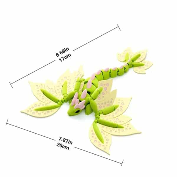 Customized 3D Printed Articulated Dragon with Large Leaves - Image 2