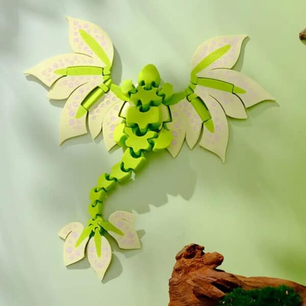 Customized 3D Printed Articulated Dragon with Large Leaves - Image 4