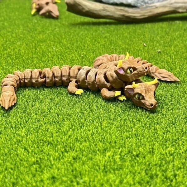 3D Printed Horned Snake Toy with Flexible Poseable Limbs - Image 2