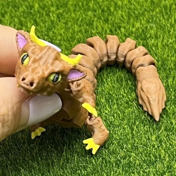 3D Printed Horned Snake Toy with Flexible Poseable Limbs - Image 4