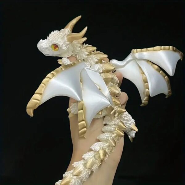 Customized Dual Horned Dragon Statue with Flexible Wings - Image 2
