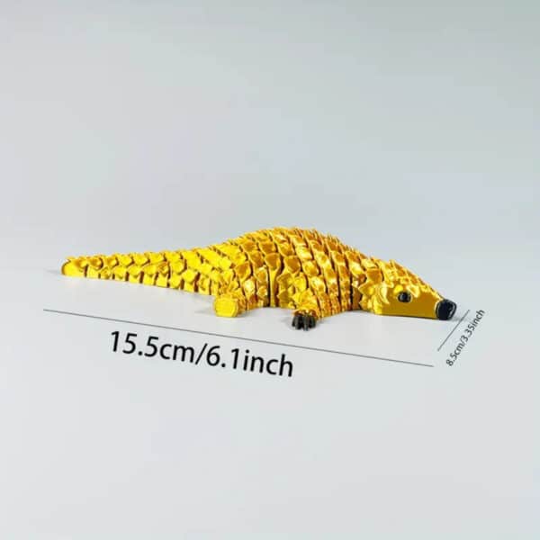 Custom Elegant 3D Printed Golden Pangolin Toy for Children's - Image 2