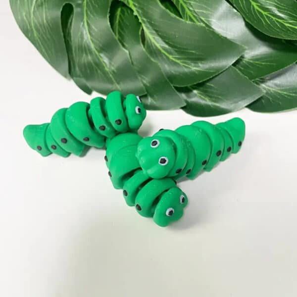 3D Printed Whimsical Caterpillar Toy with Articulated Joints - Image 2