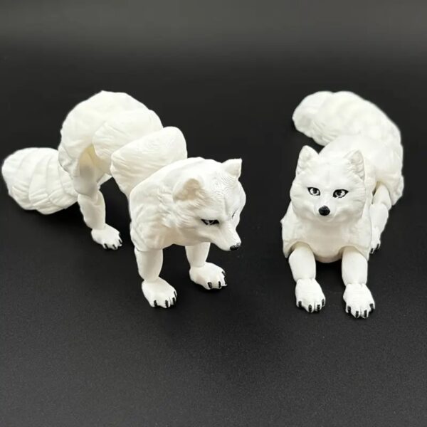 Customized 3D Printed Charming White Fox Toy for Children's - Image 3