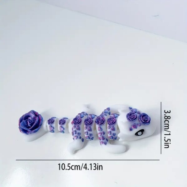 3D Printed Adorable Rose Dragon Model with Moveable Joints - Image 2