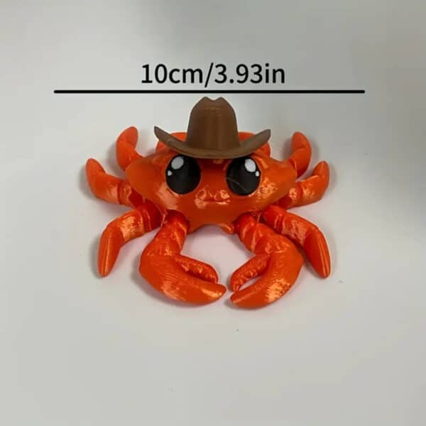 3D Printed Poseable Jointed Cowboy Crab Model Toy for Kids - Image 4