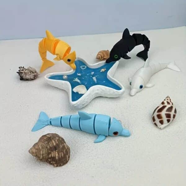 Customized Articulated 3D Printed Dolphin with Realistic Eyes - Image 2
