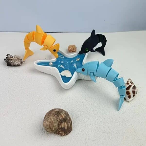 Customized Articulated 3D Printed Dolphin with Realistic Eyes - Image 3