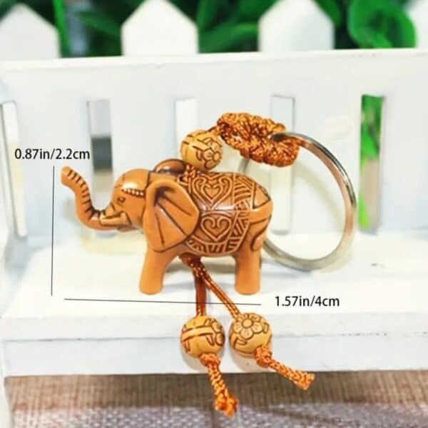 Customized 3D Printed Rope Buckle Elephant Keychain - Image 2