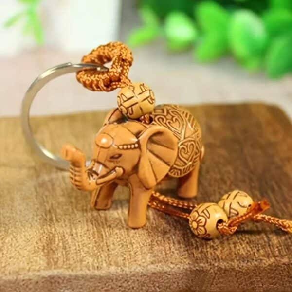 Customized 3D Printed Rope Buckle Elephant Keychain - Image 3