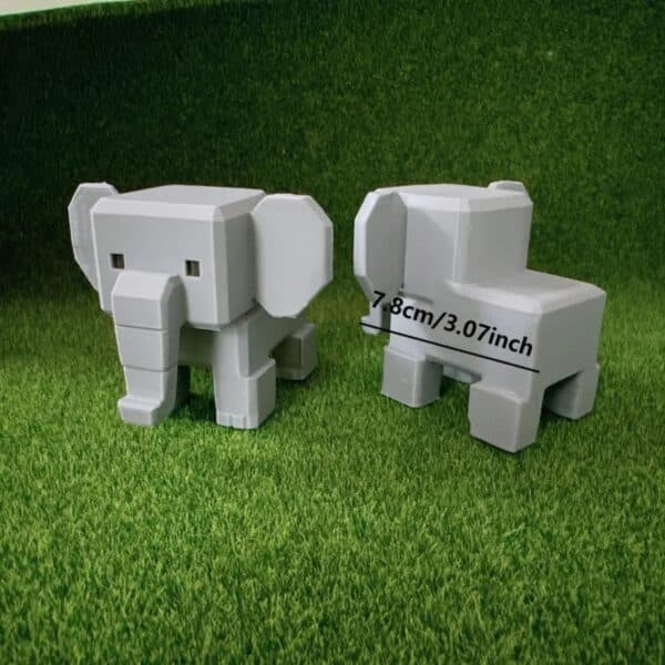 Custom 3D Printed Gray Elephant Statue Toy for Children - Image 3