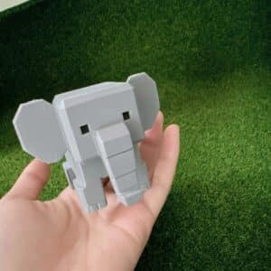 3D Printed Gray Elephant