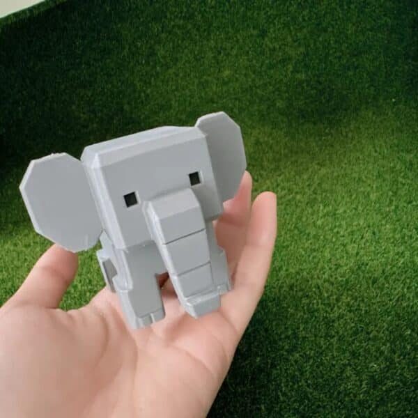 3D Printed Gray Elephant