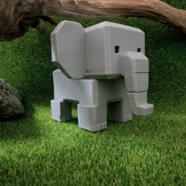 Custom 3D Printed Gray Elephant Statue Toy for Children - Image 4