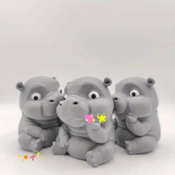 Customized 3D Printed Meditation Hippo Toy for Children's - Image 2