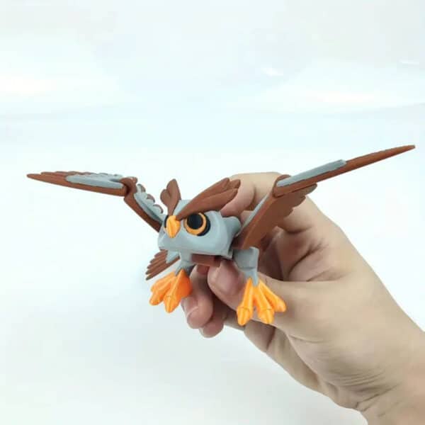 Custom 3D Printed Owl with Movable Wings Toy for Children's - Image 2
