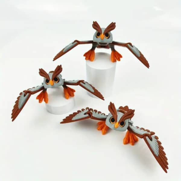 Custom 3D Printed Owl with Movable Wings Toy for Children's - Image 3