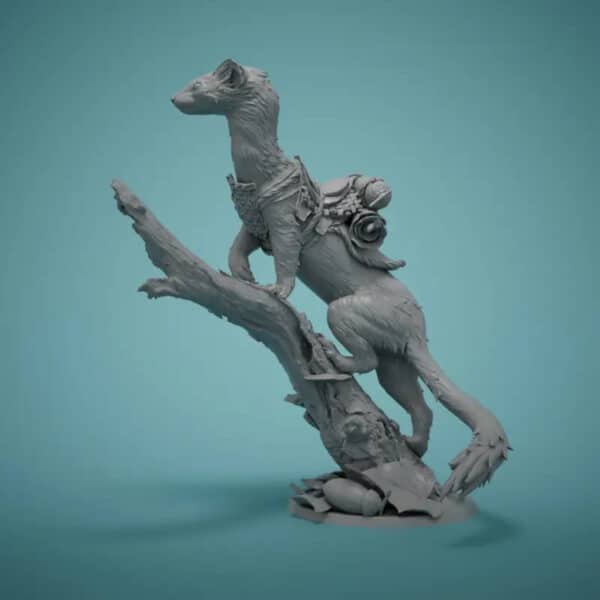 Customized 3D Printed Charming Gray Weasel Miniature - Image 2
