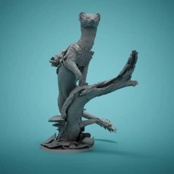 Customized 3D Printed Charming Gray Weasel Miniature - Image 3