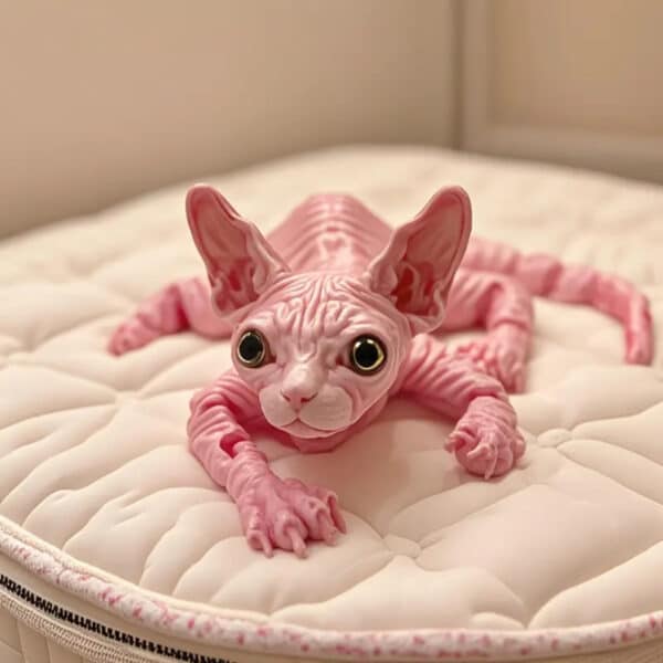 Custom Articulated 3D Printed Pink Cat Toy for Children - Image 3