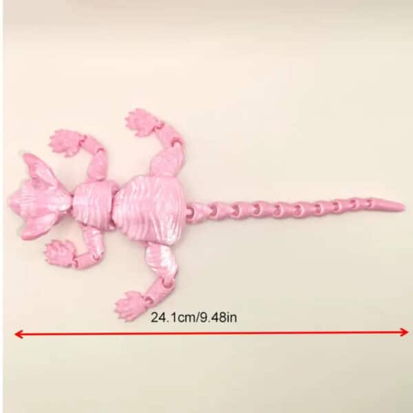 Custom Articulated 3D Printed Pink Cat Toy for Children - Image 2