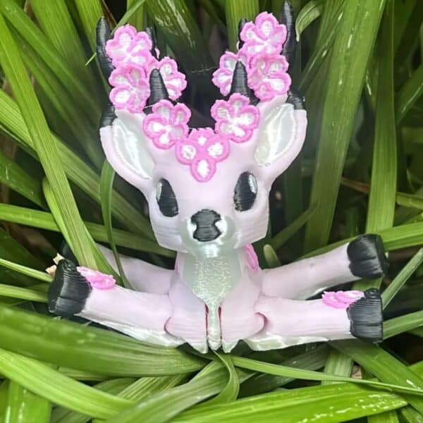Articulated 3D Printed Cherry Blossom Deer Toy for Children - Image 2
