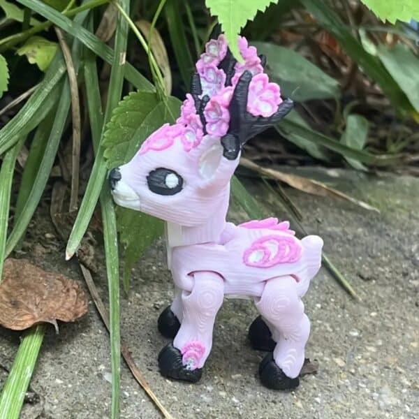 Articulated 3D Printed Cherry Blossom Deer Toy for Children - Image 3