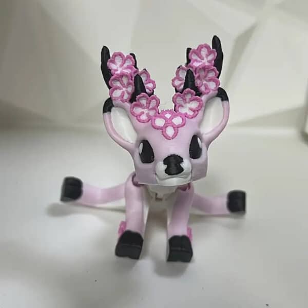 Articulated 3D Printed Cherry Blossom Deer Toy for Children - Image 4
