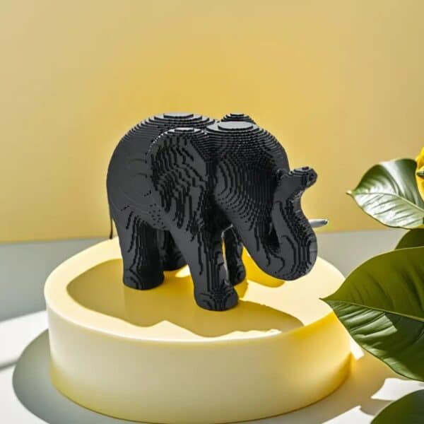 Creative 3D Printed Black Elephant Toy for Children - Image 2