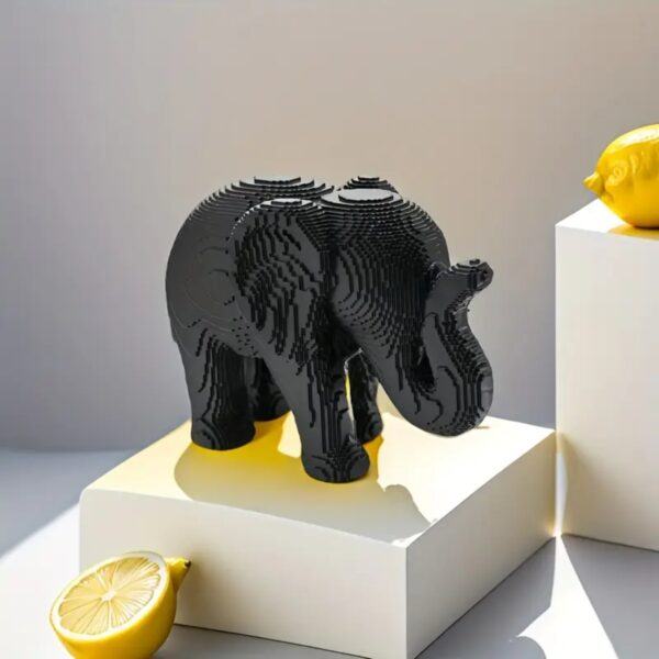 Creative 3D Printed Black Elephant Toy for Children - Image 3