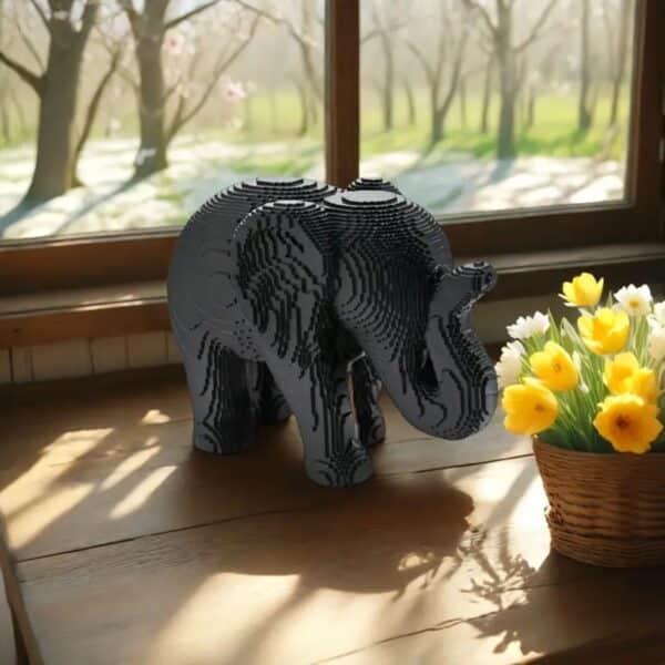Creative 3D Printed Black Elephant Toy for Children - Image 4