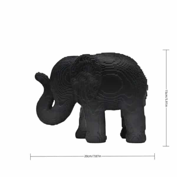 3D Printed Black Elephant