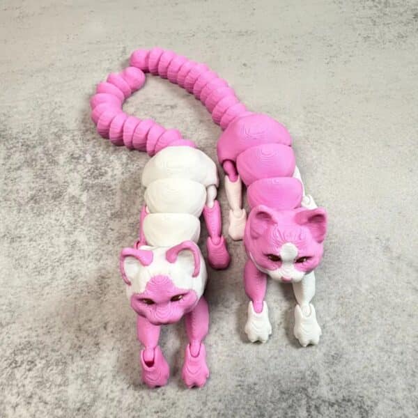 Articulated 3D Printed Pink Cat Statue Toy for Children's - Image 2
