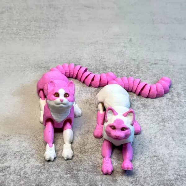Articulated 3D Printed Pink Cat Statue Toy for Children's - Image 4