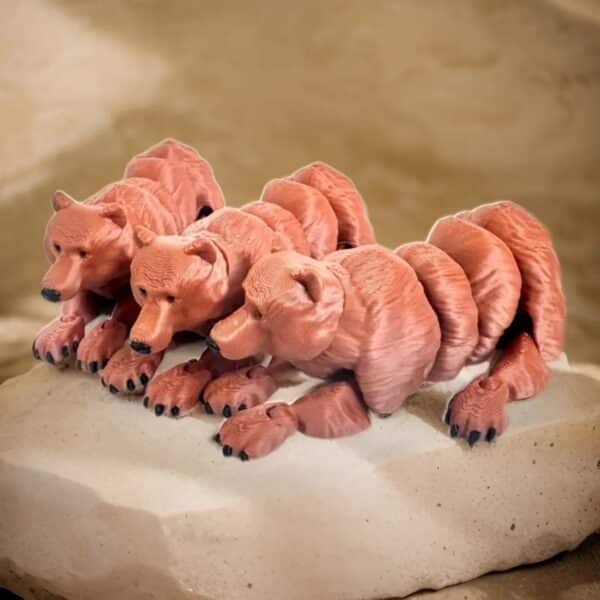 Custom Articulated 3D Printed Brown Bear Toy for Children's - Image 2