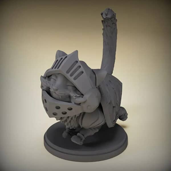 Customized 3D Printed Cat Knight Miniature Models - Image 4