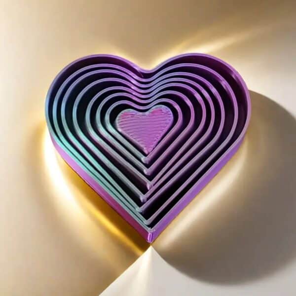 Vibrant 3D Printed Heart Stress Relief Fidget Toy for Kids - Image 2