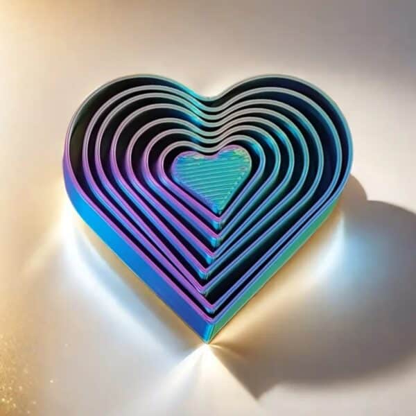 Vibrant 3D Printed Heart Stress Relief Fidget Toy for Kids - Image 3