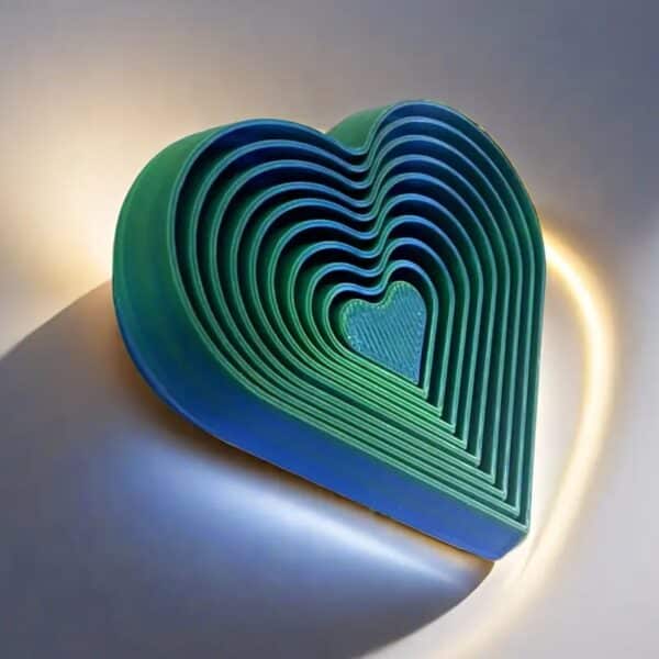 Vibrant 3D Printed Heart Stress Relief Fidget Toy for Kids - Image 4