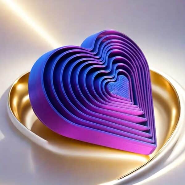 Vibrant 3D Printed Heart Stress Relief Fidget Toy for Kids - Image 5