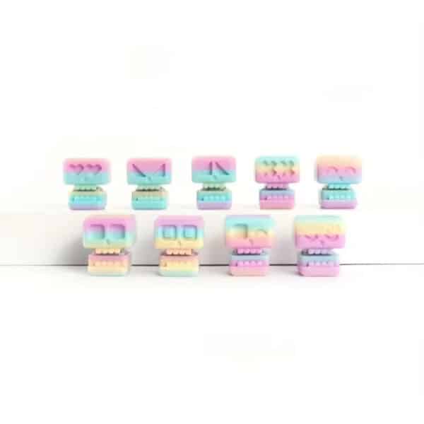 Custom 9 Pcs Colorful 3D Printed Skull Face Pop Fidget Toys - Image 4
