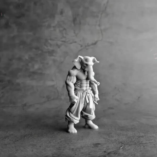 Customizable 3D Printed Realistic Elephant Fighter Statue - Image 2