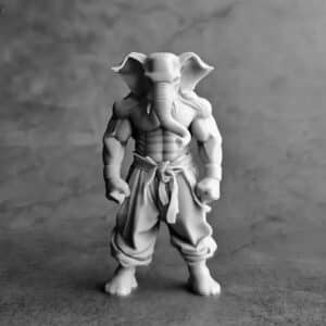 Elephant Fighter Statue