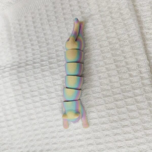 Vibrant Gradient Colors 3D Printed Long Cat Toy for Kids - Image 4
